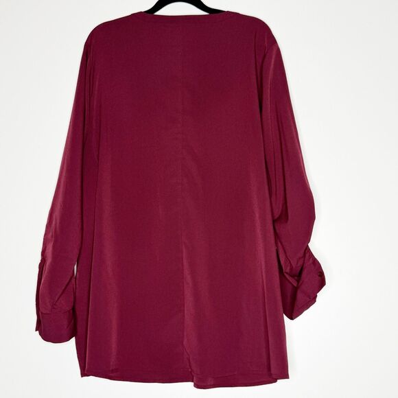 Laney Bryant Split Neck Roll Tab Long Sleeve Blouse Women's Plus Size 18 - Picture 8 of 9